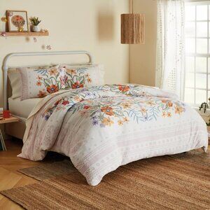new 2-pc IVORY Wild Sage Julianna Floral Reversible Twin /Twin XL Comforter Set